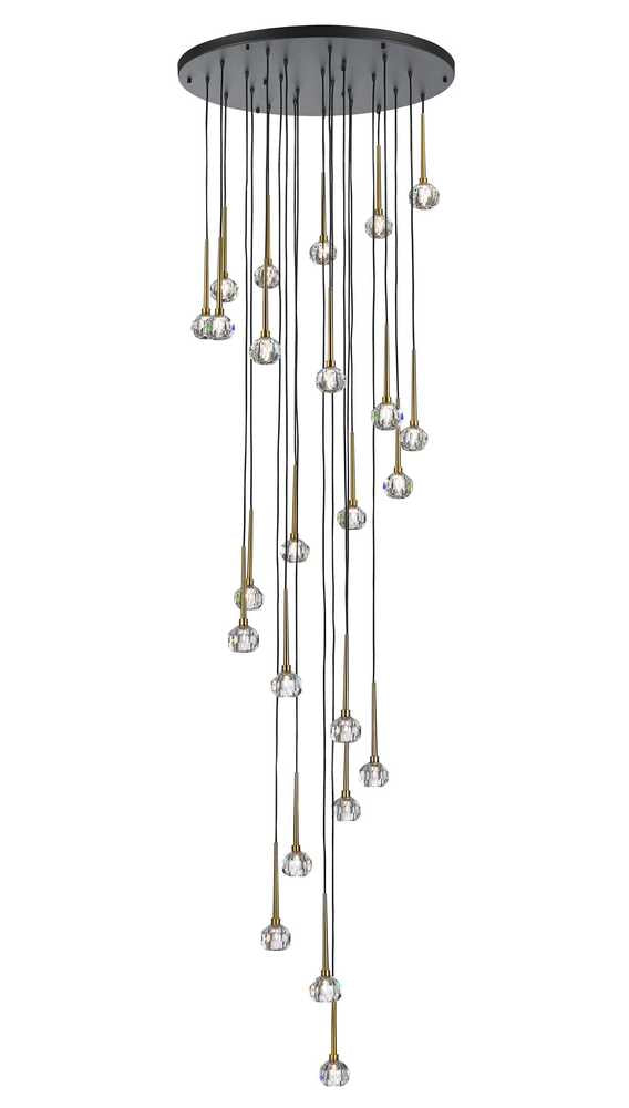 Sole 24 Light Chandelier in Antique Brass/Black - available from The Lighting Shoppe, trusted by Canadian homeowners
