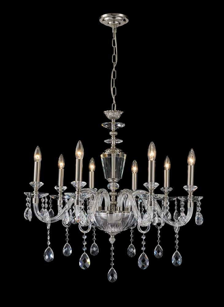 Barcelona Eight Light Chandelier in Satin Nickel - available from The Lighting Shoppe, trusted by Canadian homeowners