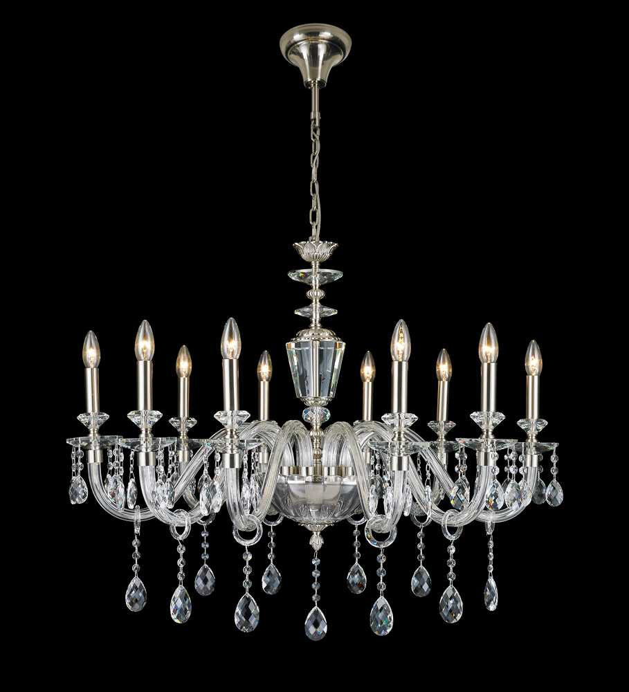 Barcelona Ten Light Chandelier in Satin Nickel - available from The Lighting Shoppe, trusted by Canadian homeowners