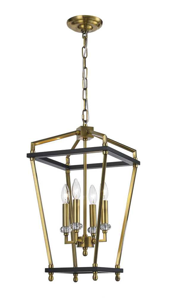Cages Four Light Pendant in Antique Brass/Black - available from The Lighting Shoppe, trusted by Canadian homeowners