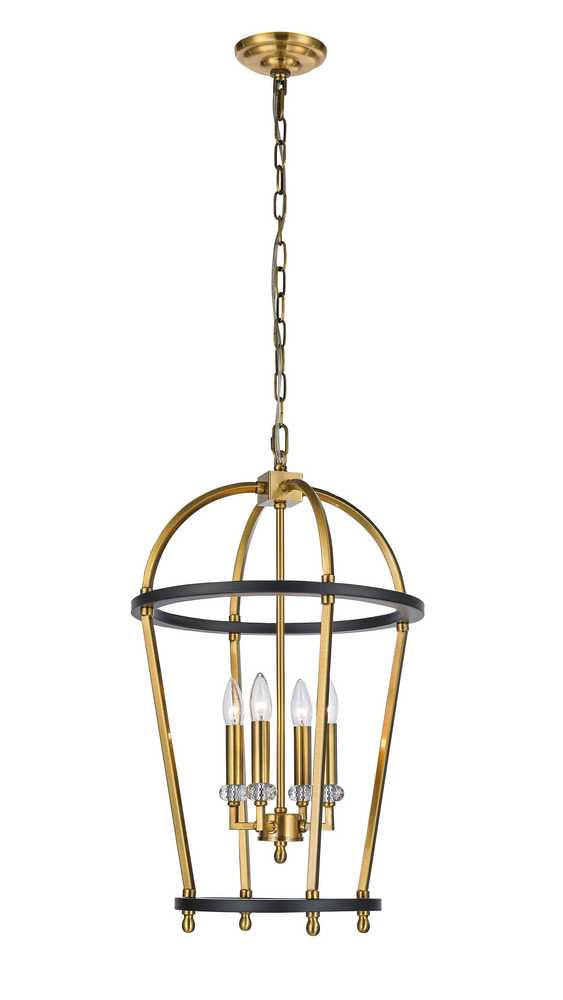 Cages Four Light Pendant in Antique Brass/Black - available from The Lighting Shoppe, trusted by Canadian homeowners