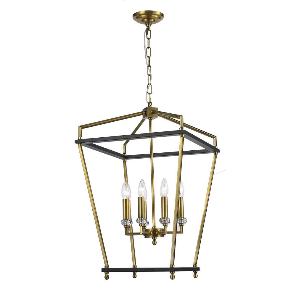 Cages Eight Light Pendant in Antique Brass/Black - available from The Lighting Shoppe, trusted by Canadian homeowners