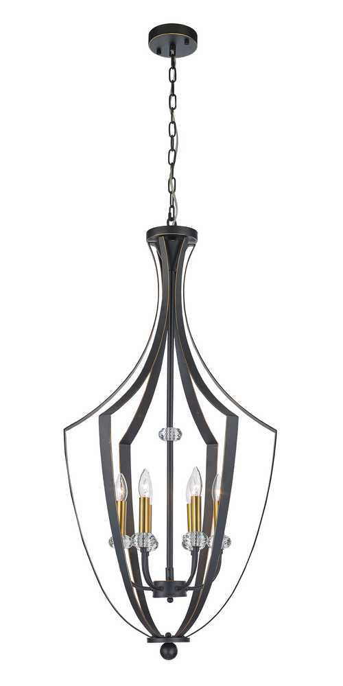 Cages Six Light Pendant in Antique Brass/Black - available from The Lighting Shoppe, trusted by Canadian homeowners