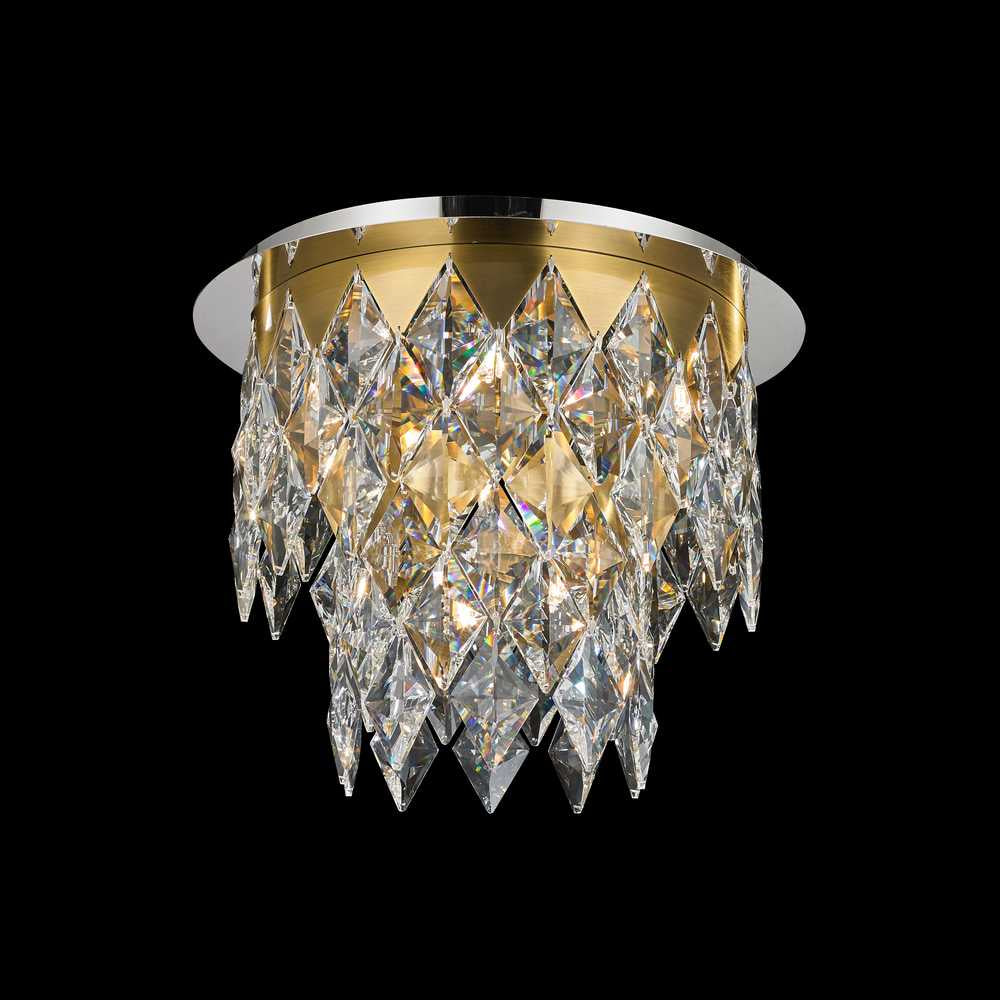 Milan Nine Light Close to Ceiling in Antique Brass/Chrome - available from The Lighting Shoppe, trusted by Canadian homeowners