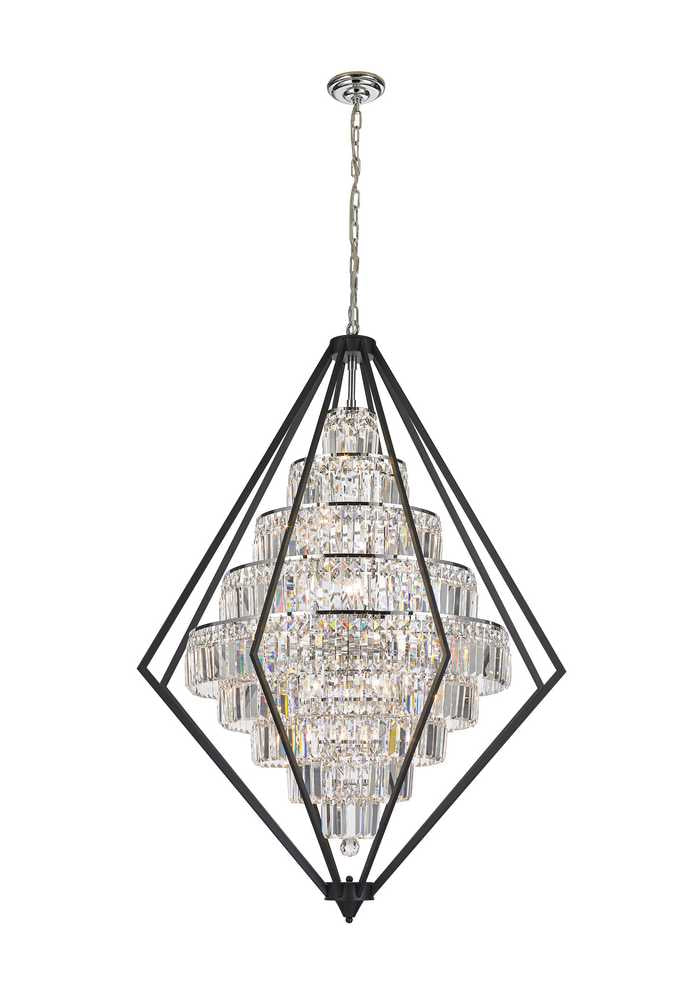Geometric 20 Light Chandelier in Black/Chrome - available from The Lighting Shoppe, trusted by Canadian homeowners