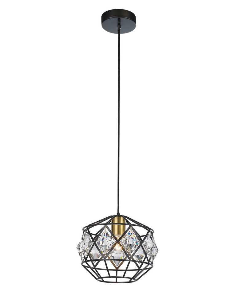 Apollo One Light Chandelier in Antique Brass/Black - available from The Lighting Shoppe, trusted by Canadian homeowners