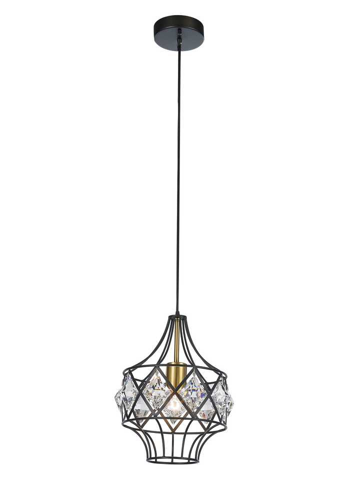 Apollo One Light Chandelier in Antique Brass/Black - available from The Lighting Shoppe, trusted by Canadian homeowners
