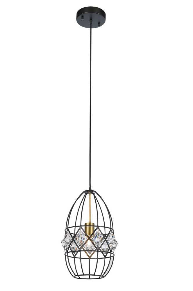 Apollo One Light Chandelier in Antique Brass/Black - available from The Lighting Shoppe, trusted by Canadian homeowners