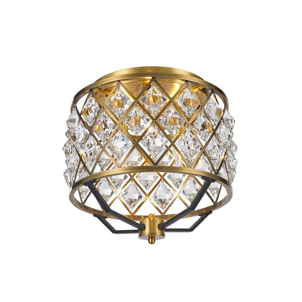 Apollo Three Light Close to Ceiling in Antique Brass/Black - available from The Lighting Shoppe, trusted by Canadian homeowners