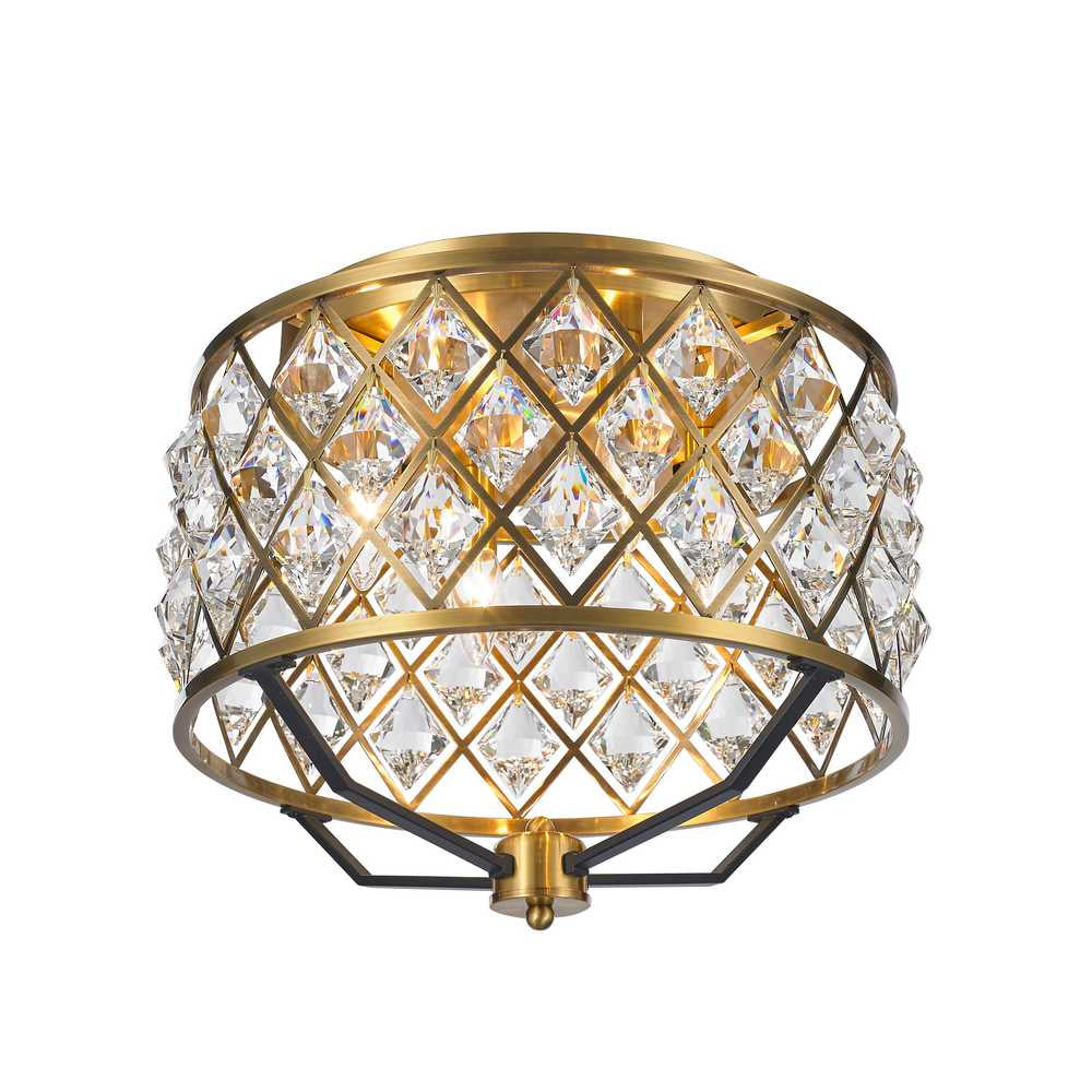 Apollo Four Light Close to Ceiling in Antique Brass/Black - available from The Lighting Shoppe, trusted by Canadian homeowners