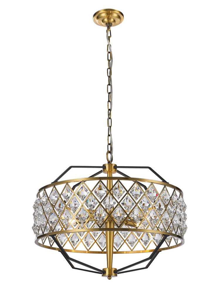 Apollo Four Light Chandelier in Antique Brass/Black - available from The Lighting Shoppe, trusted by Canadian homeowners