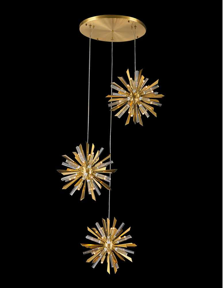 Sunburst 54 Light Chandelier in Antique Brass - available from The Lighting Shoppe, trusted by Canadian homeowners