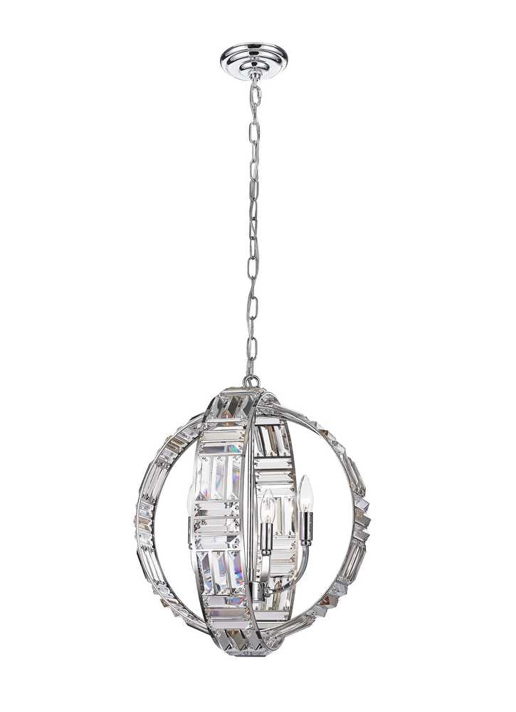 Florence Four Light Pendant in Chrome/Smoke Crystal - available from The Lighting Shoppe, trusted by Canadian homeowners