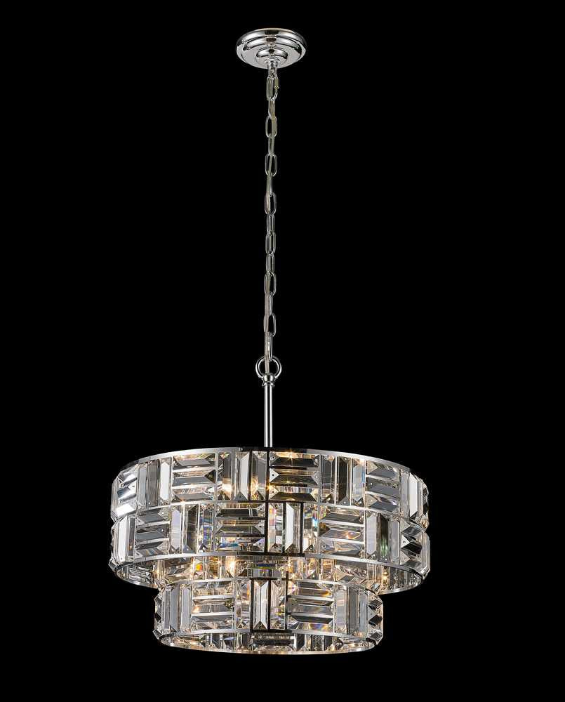 Florence 12 Light Pendant in Chrome/Smoke Crystal - available from The Lighting Shoppe, trusted by Canadian homeowners