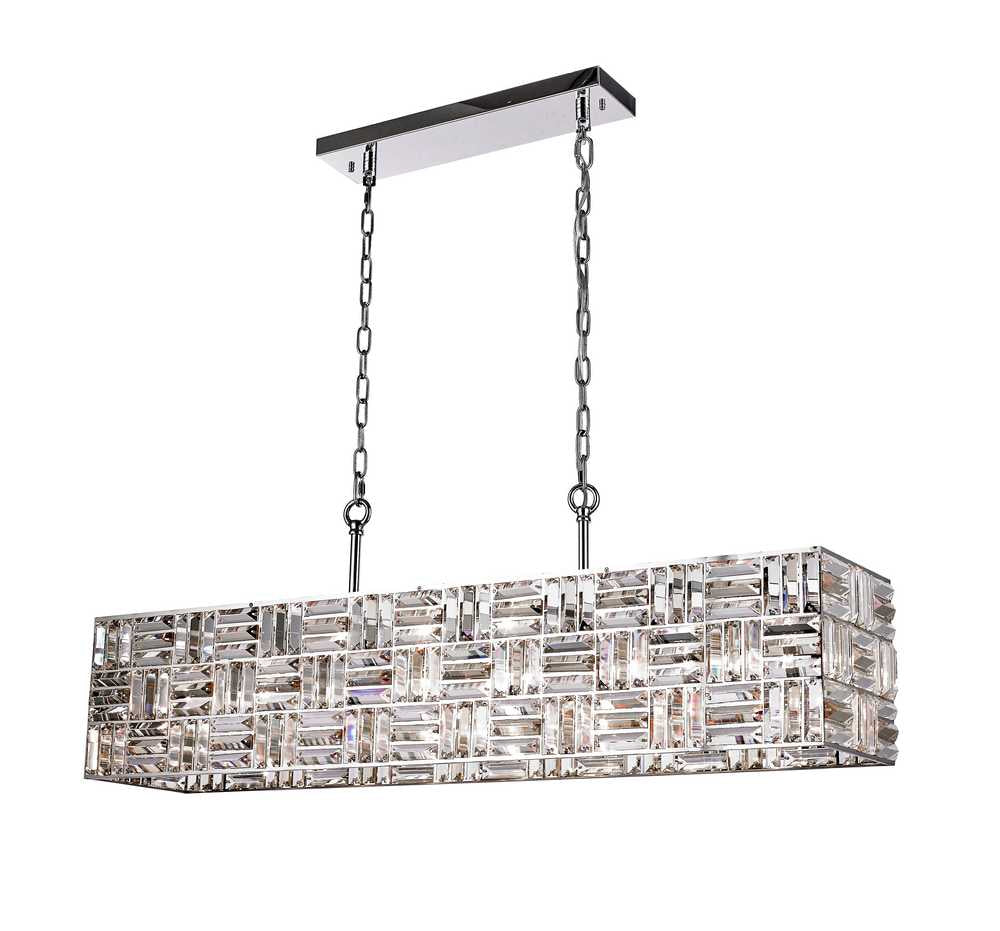 Florence Six Light Pendant in Chrome/Smoke Crystal - available from The Lighting Shoppe, trusted by Canadian homeowners