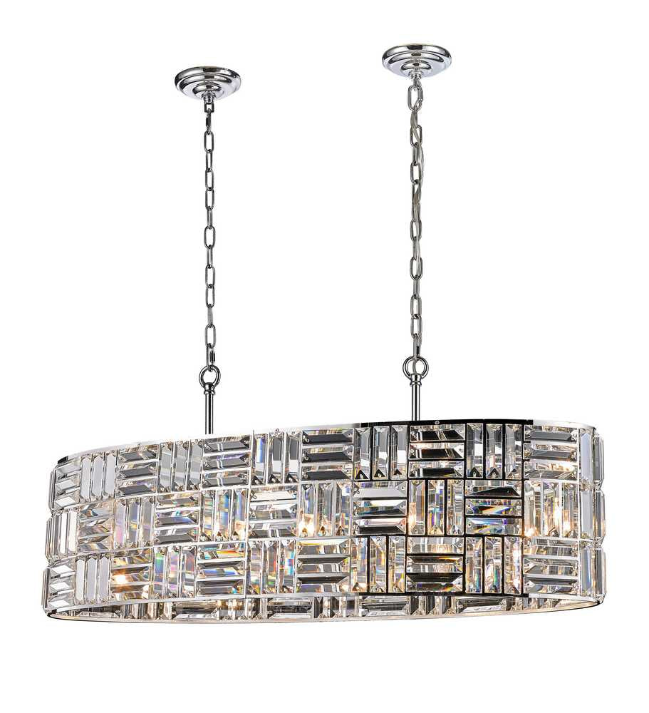 Florence Six Light Pendant in Chrome/Smoke Crystal - available from The Lighting Shoppe, trusted by Canadian homeowners