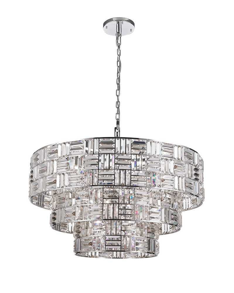 Florence 24 Light Pendant in Chrome/Smoke Crystal - available from The Lighting Shoppe, trusted by Canadian homeowners