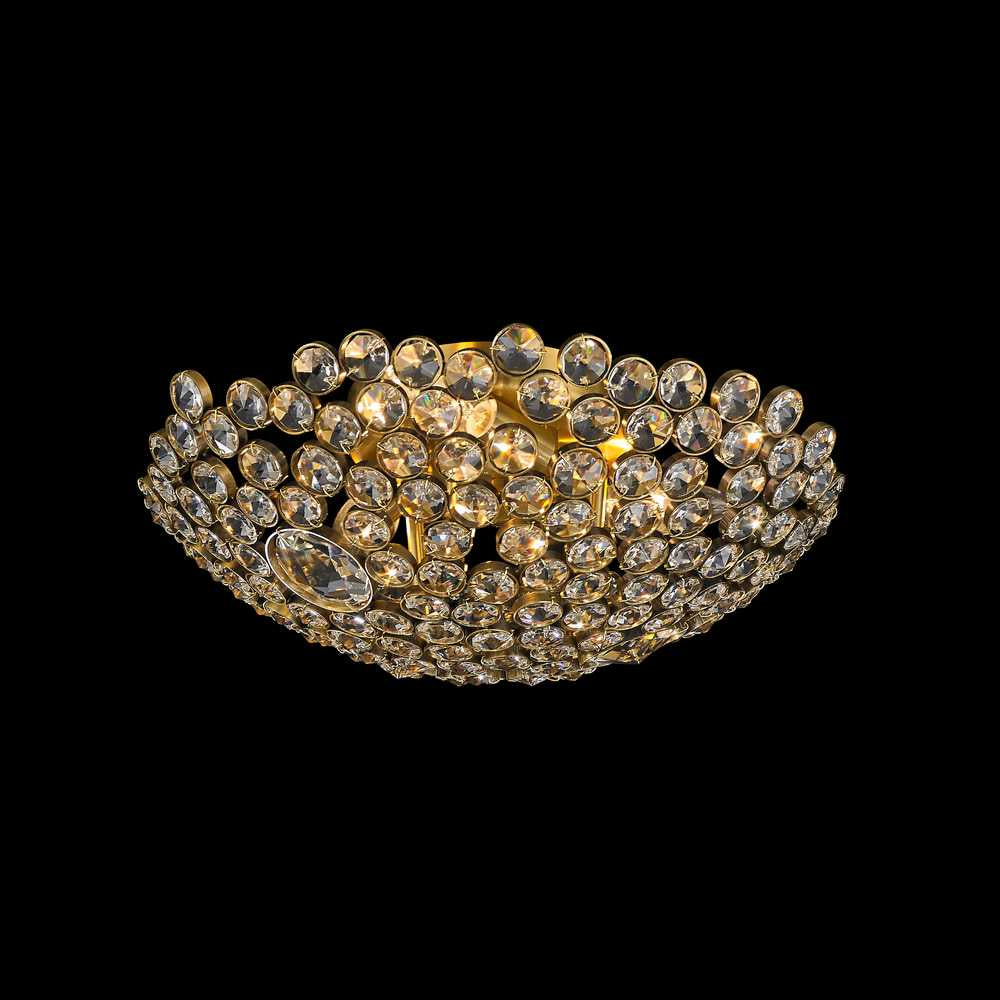 Art Deco Three Light Close to Ceiling in Antique Brass - available from The Lighting Shoppe, trusted by Canadian homeowners