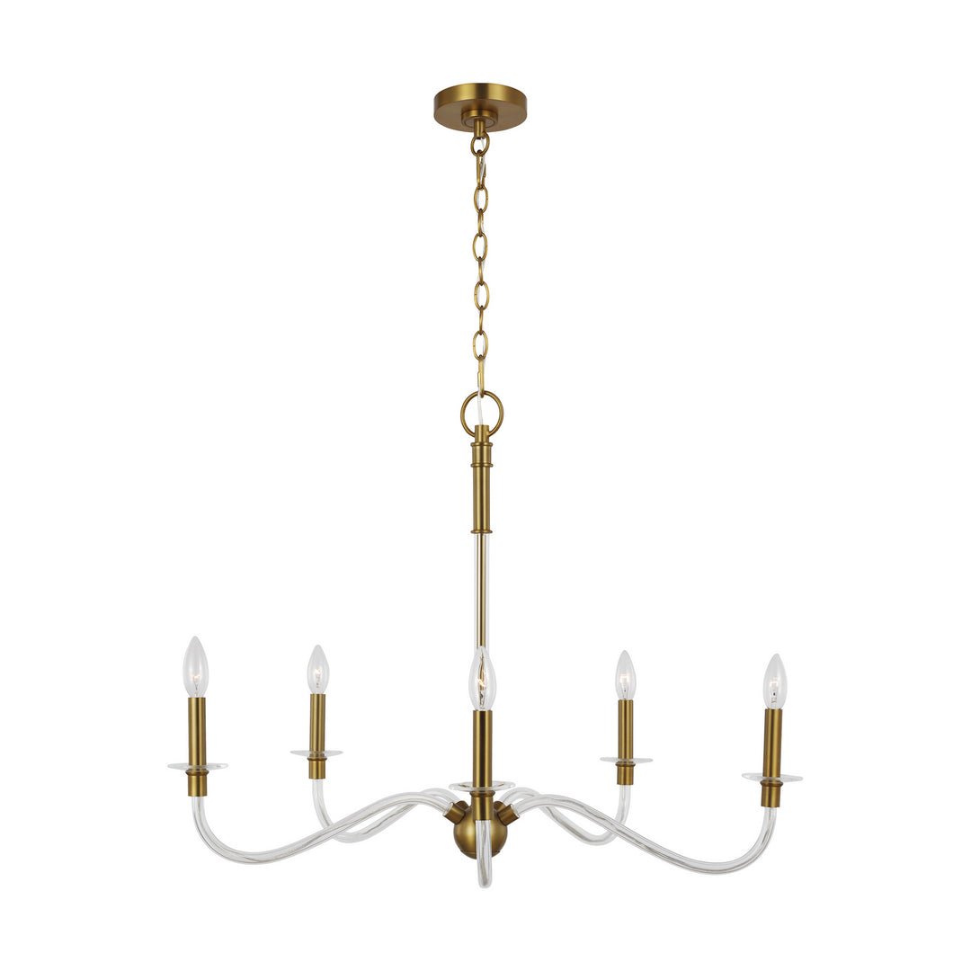Hanover Five Light Chandelier in Burnished Brass - available from The Lighting Shoppe, trusted by Canadian homeowners
