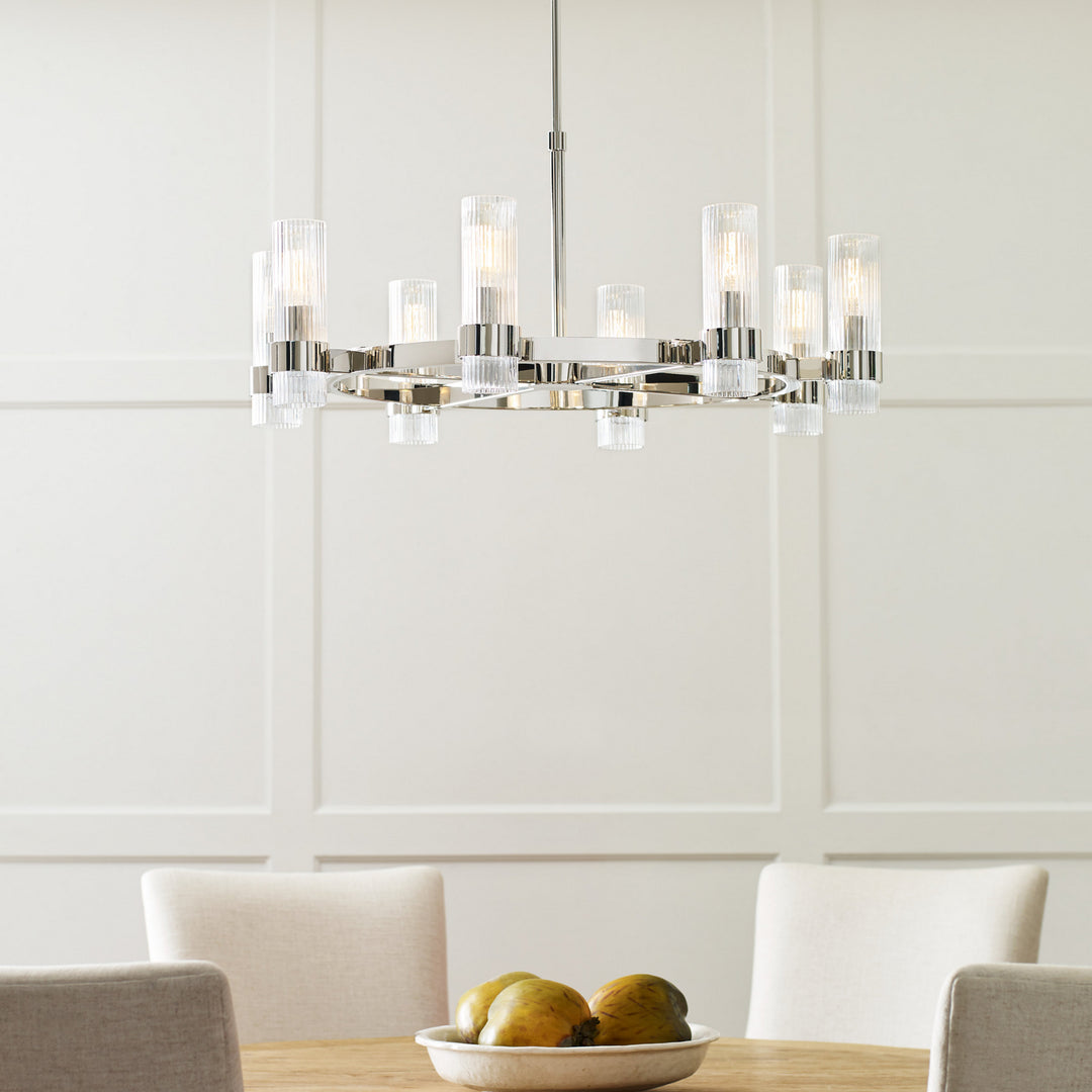 Visual Comfort Studio Canada - CC1378PN - Eight Light Chandelier - Geneva - Polished Nickel