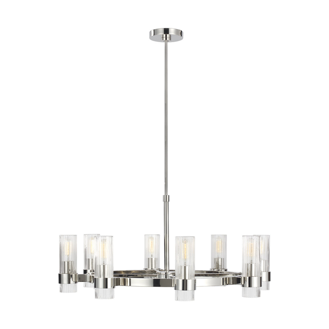 Geneva Eight Light Chandelier in Polished Nickel - available from The Lighting Shoppe, trusted by Canadian homeowners