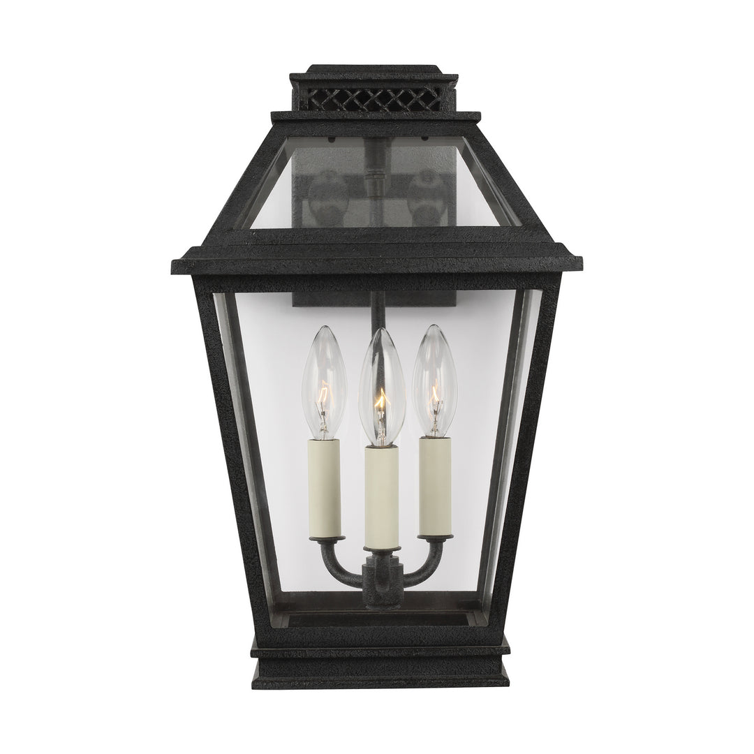 Falmouth Three Light Outdoor Wall Lantern in Dark Weathered Zinc - available from The Lighting Shoppe, trusted by Canadian homeowners