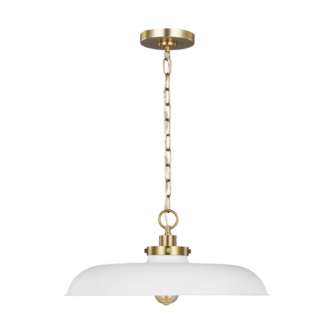 Visual Comfort Studio Canada - CP1231MWTBBS - One Light Pendant - Wellfleet - Matte White and Burnished Brass