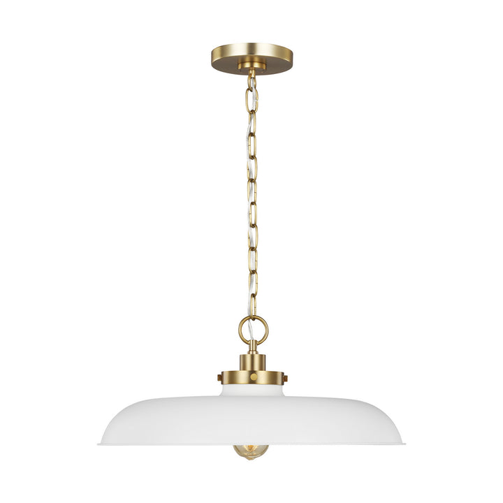 Visual Comfort Studio Canada - CP1231MWTBBS - One Light Pendant - Wellfleet - Matte White and Burnished Brass