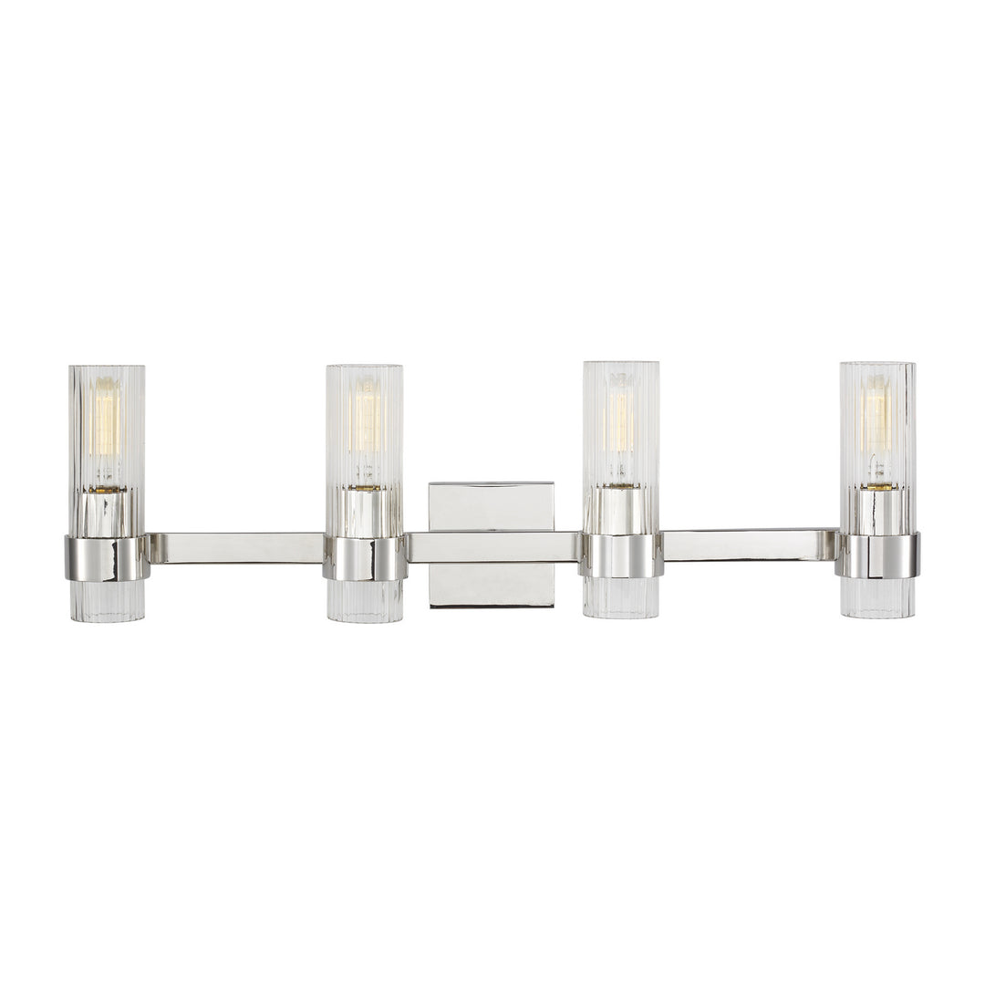 Geneva Four Light Vanity in Polished Nickel - available from The Lighting Shoppe, trusted by Canadian homeowners