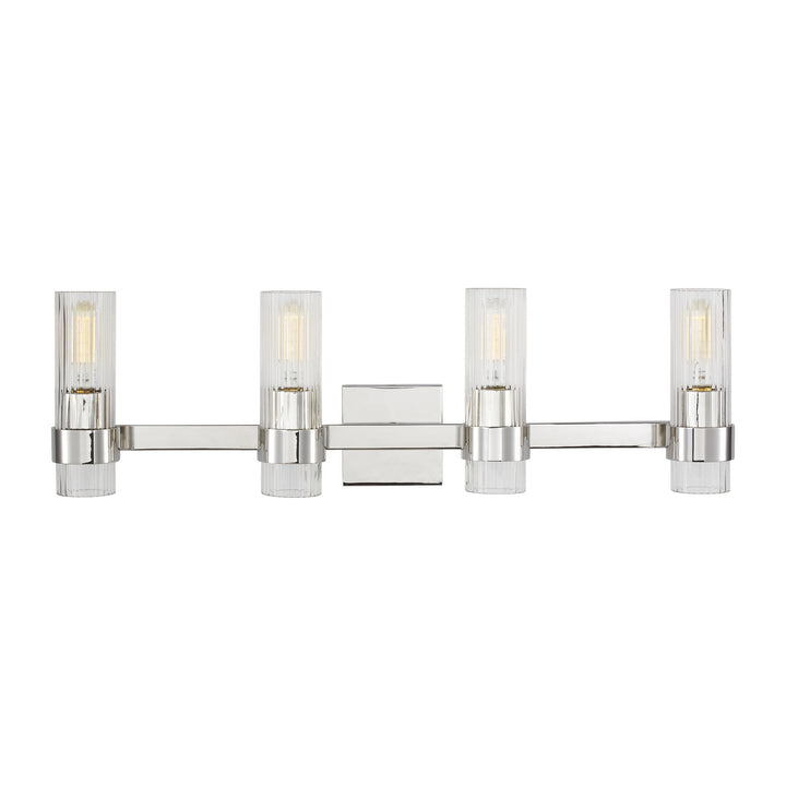 Geneva Four Light Vanity in Polished Nickel - available from The Lighting Shoppe, trusted by Canadian homeowners
