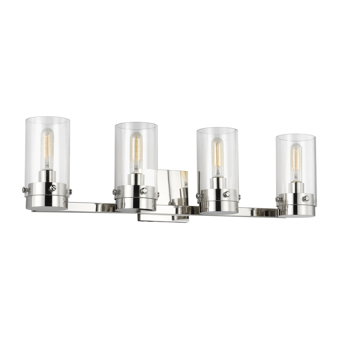 Garrett Four Light Vanity in Polished Nickel - available from The Lighting Shoppe, trusted by Canadian homeowners