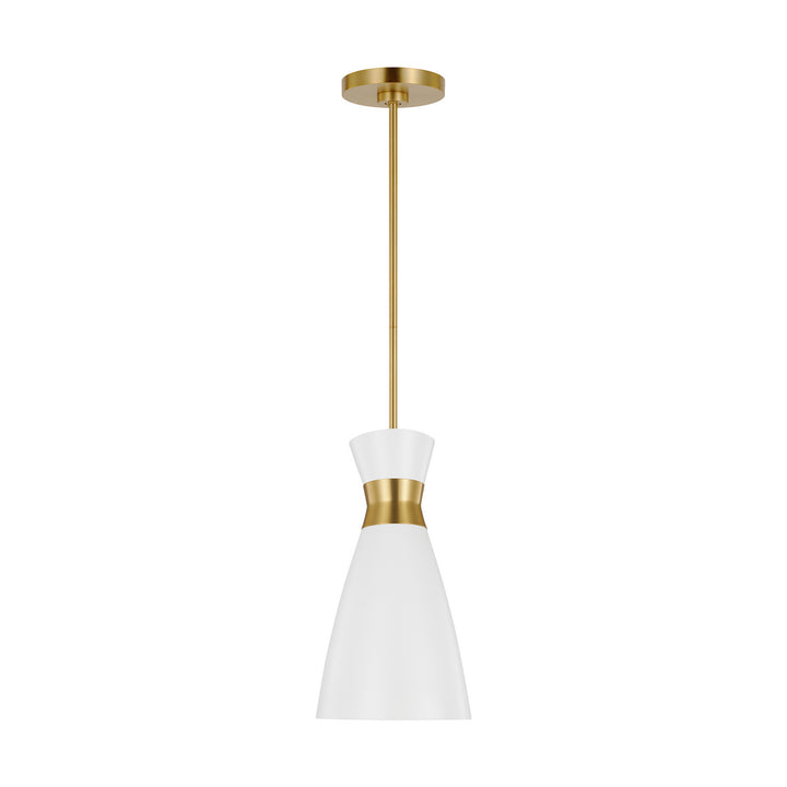 Visual Comfort Studio Canada - EP1221MWTBBS - One Light Pendant - Heath - Matte White and Burnished Brass