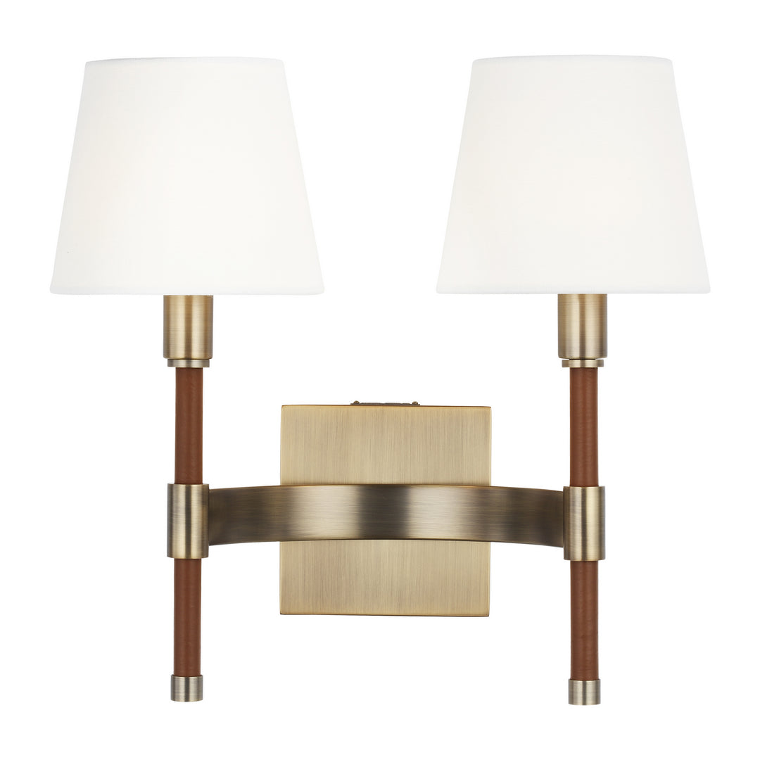 Katie Two Light Wall Sconce in Time Worn Brass - available from The Lighting Shoppe, trusted by Canadian homeowners