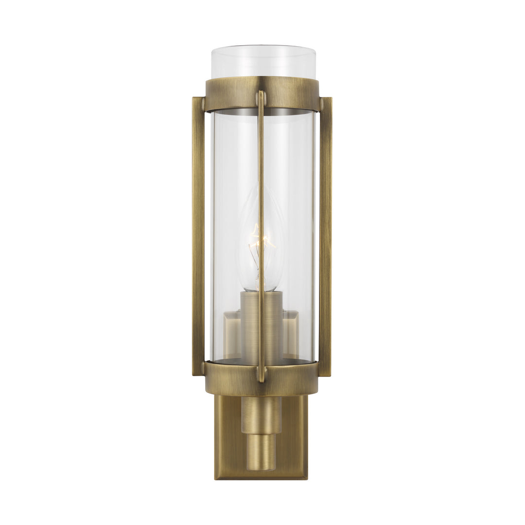 Flynn One Light Wall Sconce in Time Worn Brass - available from The Lighting Shoppe, trusted by Canadian homeowners