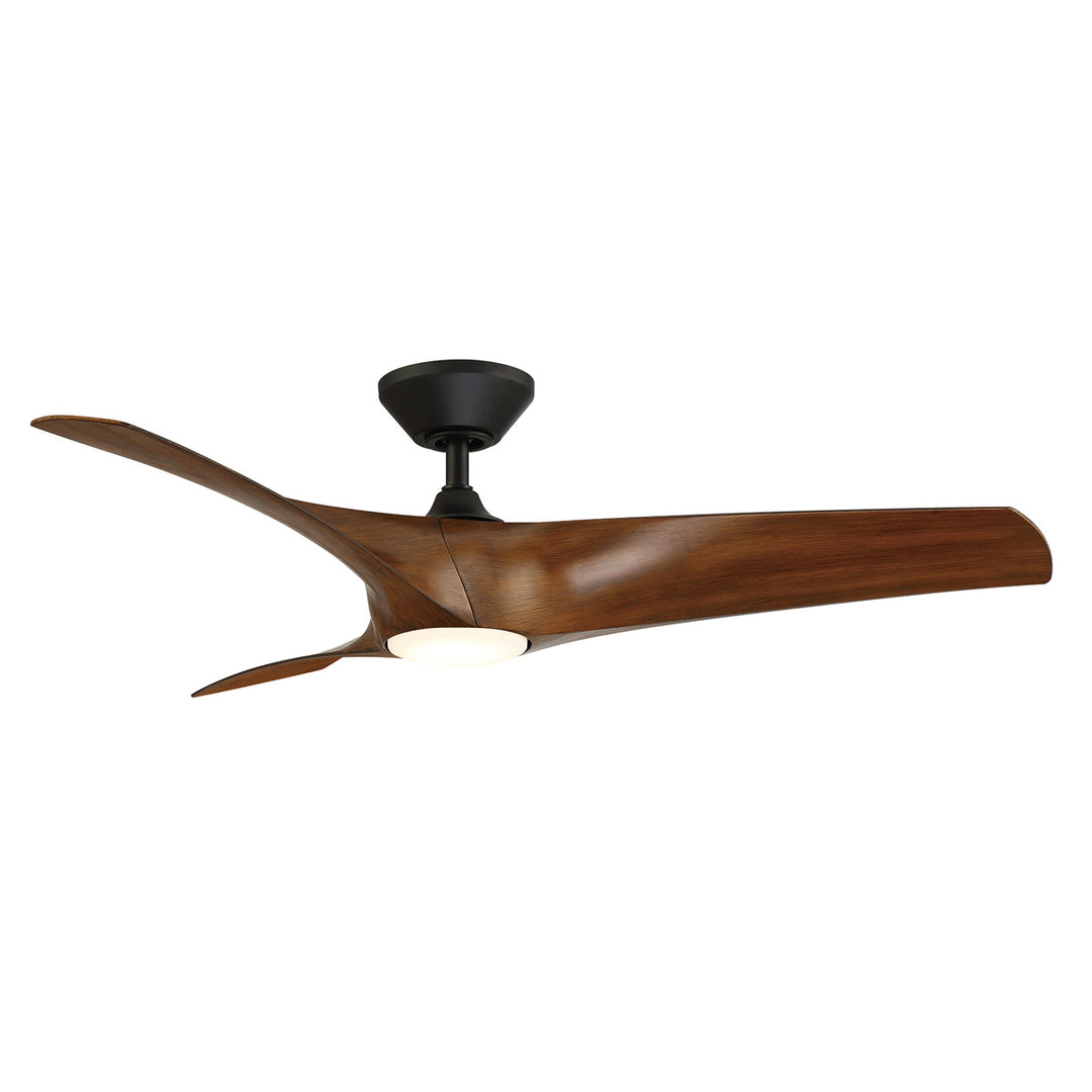 Modern Forms Fans Canada - FR-W2006-52L-MB/DK - 52" Ceiling Fan - Zephyr - Matte Black/Distressed Koa
