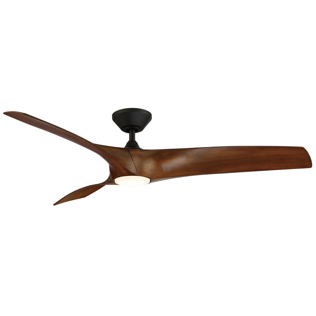Zephyr 62"Ceiling Fan in Matte Black/Distressed Koa - available from The Lighting Shoppe, trusted by Canadian homeowners