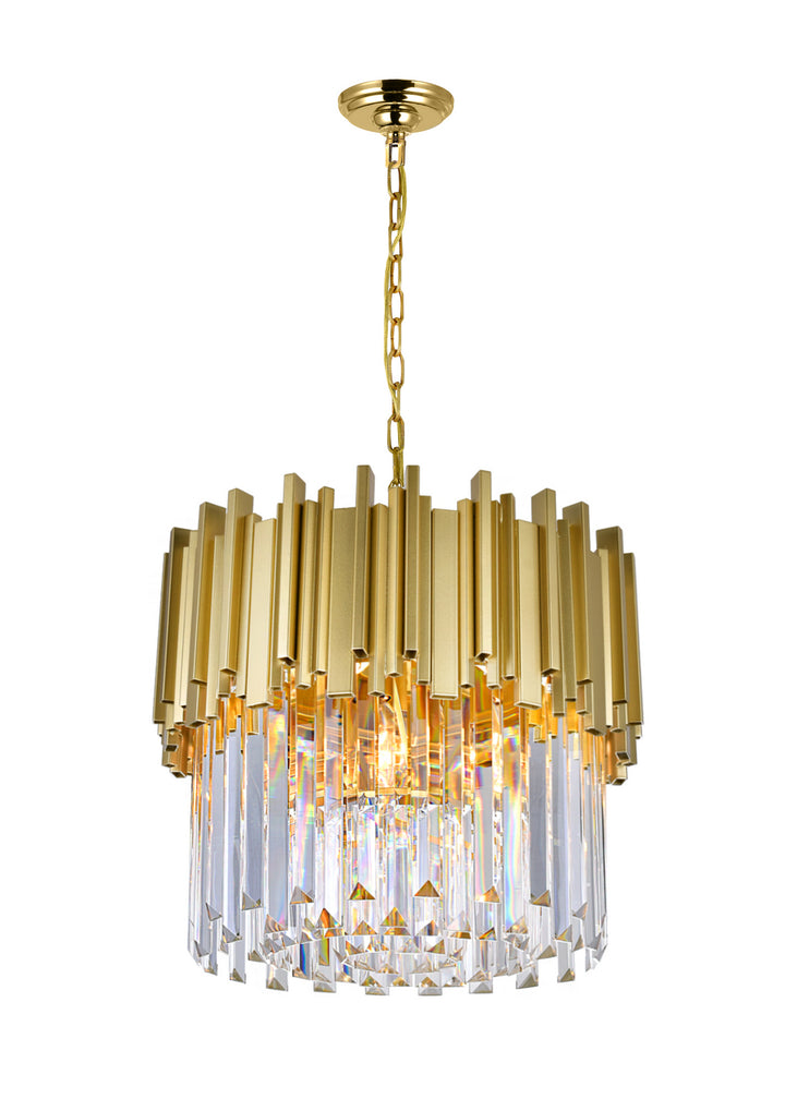 Deco Four Light Chandelier in Medallion Gold - available from The Lighting Shoppe, trusted by Canadian homeowners