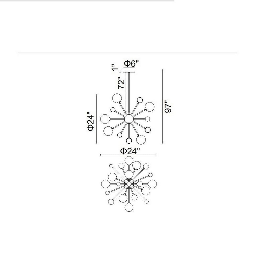 CWI Lighting Canada - 1125P24-11-268 - LED Chandelier - Element - Sun Gold