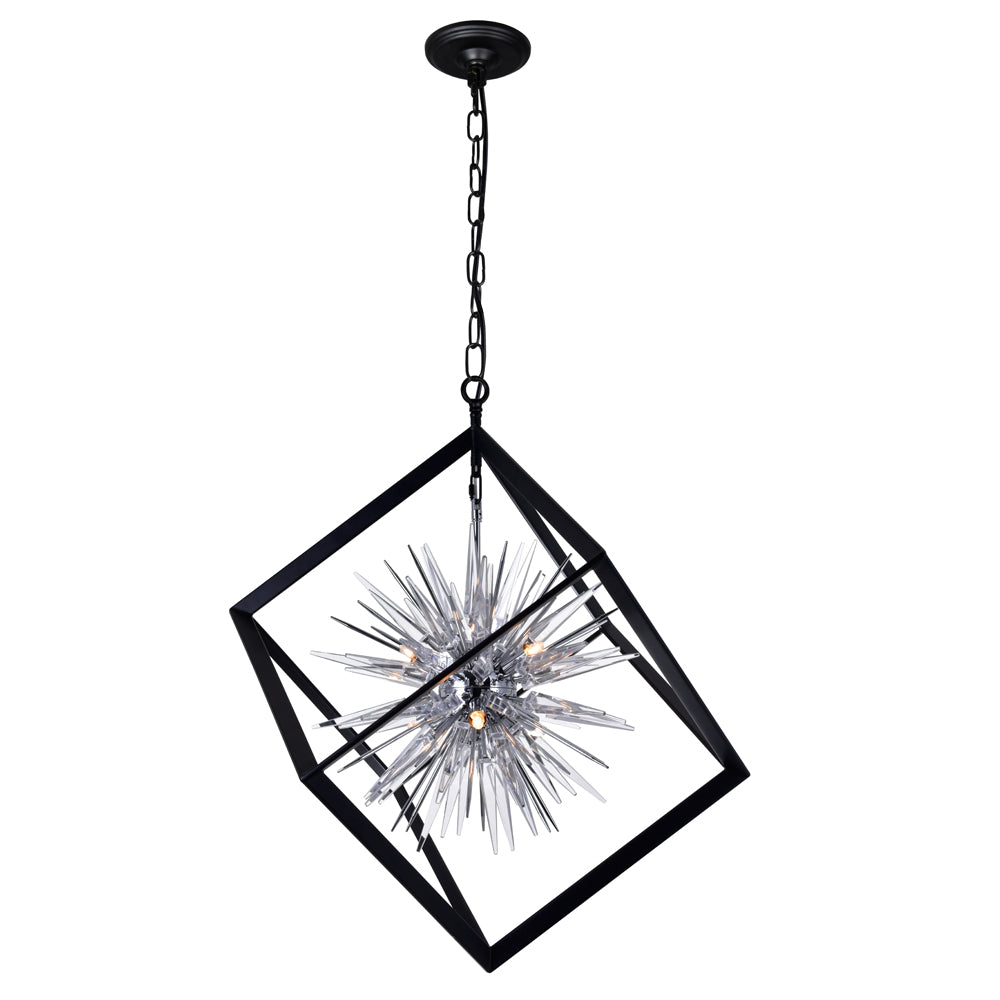 CWI Lighting Canada - 1178P22-6-601 - Six Light Chandelier - Starburst - Chrome & Black
