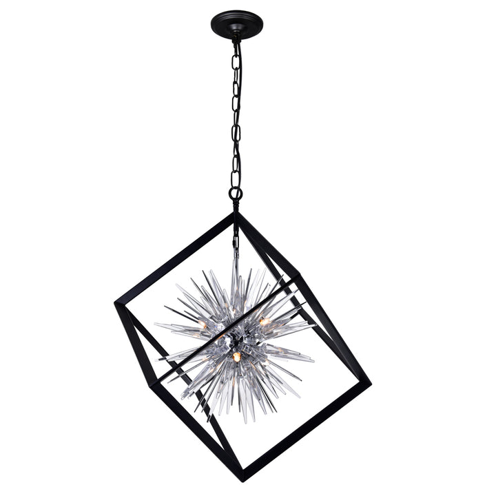 CWI Lighting Canada - 1178P22-6-601 - Six Light Chandelier - Starburst - Chrome & Black