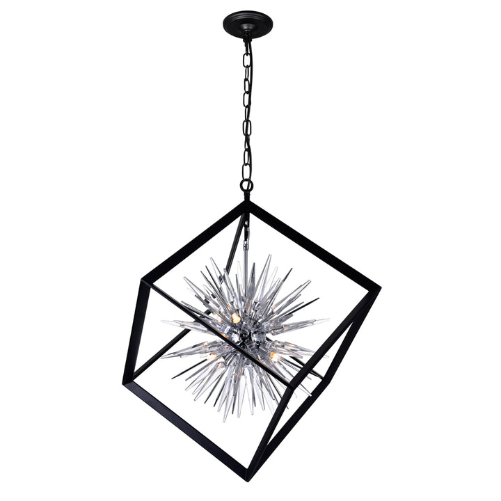 CWI Lighting Canada - 1178P22-6-601 - Six Light Chandelier - Starburst - Chrome & Black