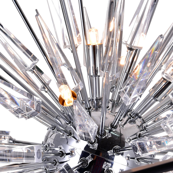 CWI Lighting Canada - 1178P22-6-601 - Six Light Chandelier - Starburst - Chrome & Black