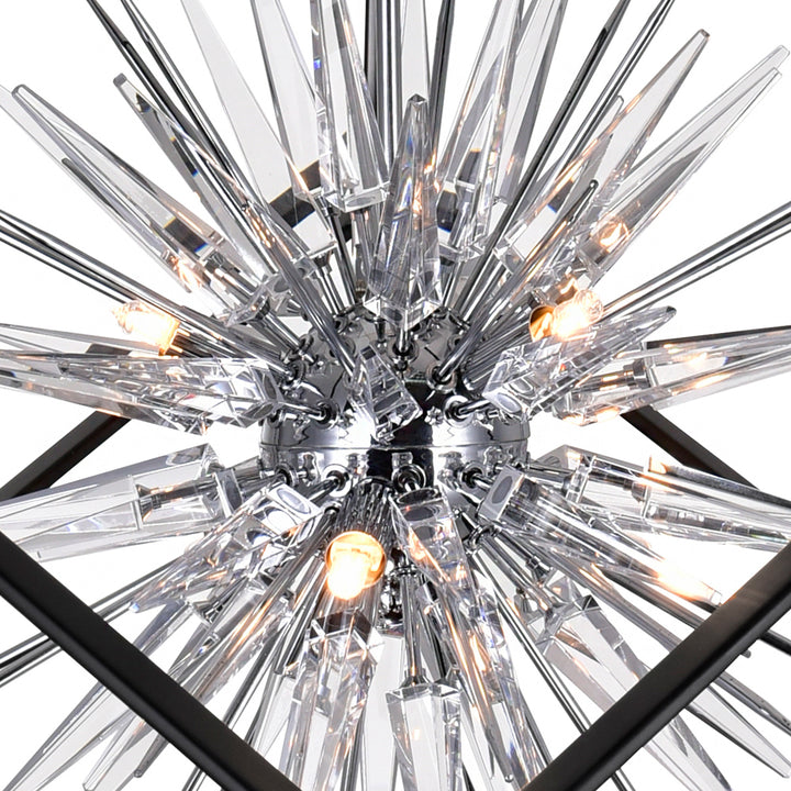 CWI Lighting Canada - 1178P22-6-601 - Six Light Chandelier - Starburst - Chrome & Black