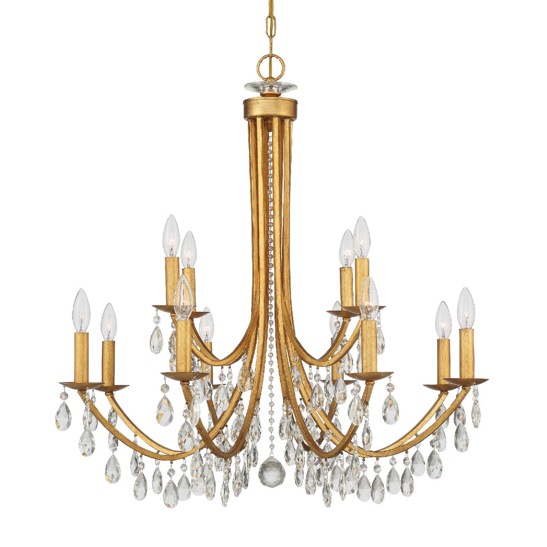 Bridgehampton 12 Light Chandelier in Antique Gold - available from The Lighting Shoppe, trusted by Canadian homeowners