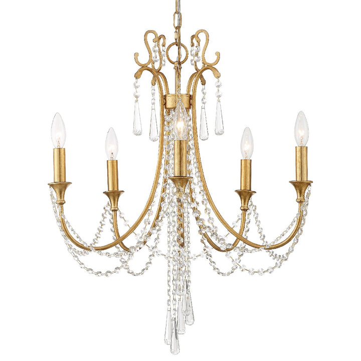 Arcadia Five Light Chandelier in Antique Gold - available from The Lighting Shoppe, trusted by Canadian homeowners