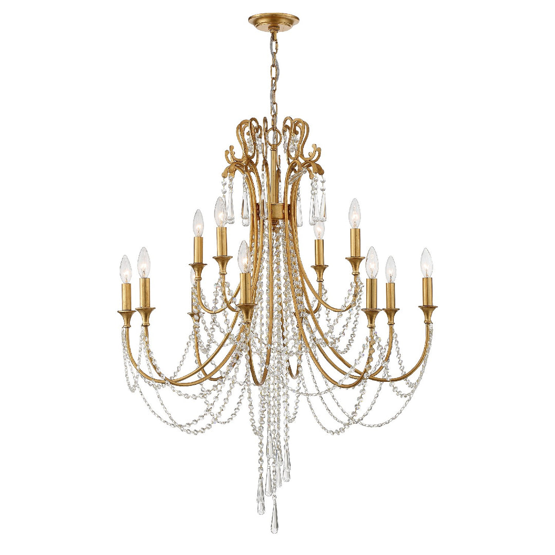 Crystorama - ARC-1909-GA-CL-MWP - 12 Light Chandelier - Arcadia - Antique Gold