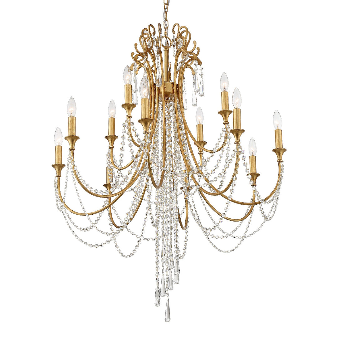 Arcadia 12 Light Chandelier in Antique Gold - available from The Lighting Shoppe, trusted by Canadian homeowners