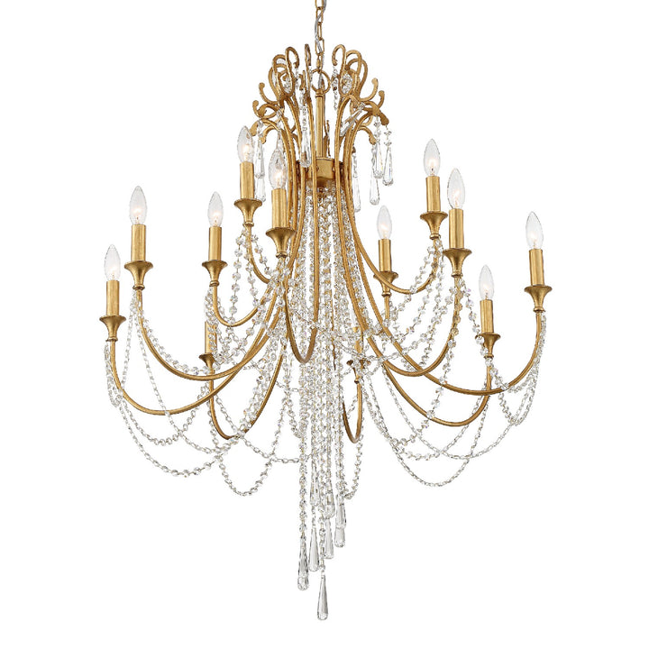 Arcadia 12 Light Chandelier in Antique Gold - available from The Lighting Shoppe, trusted by Canadian homeowners
