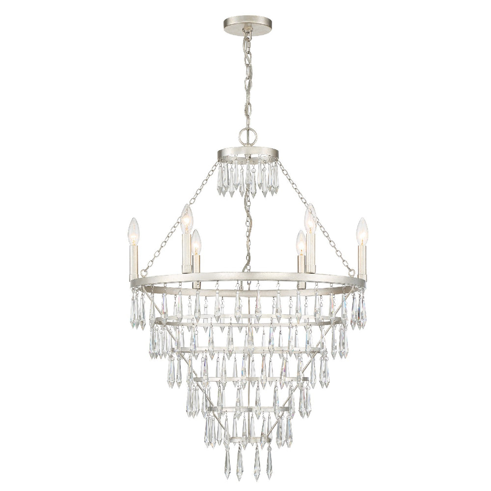 Crystorama - LUC-A9066-SA - Six Light Chandelier - Lucille - Antique Silver
