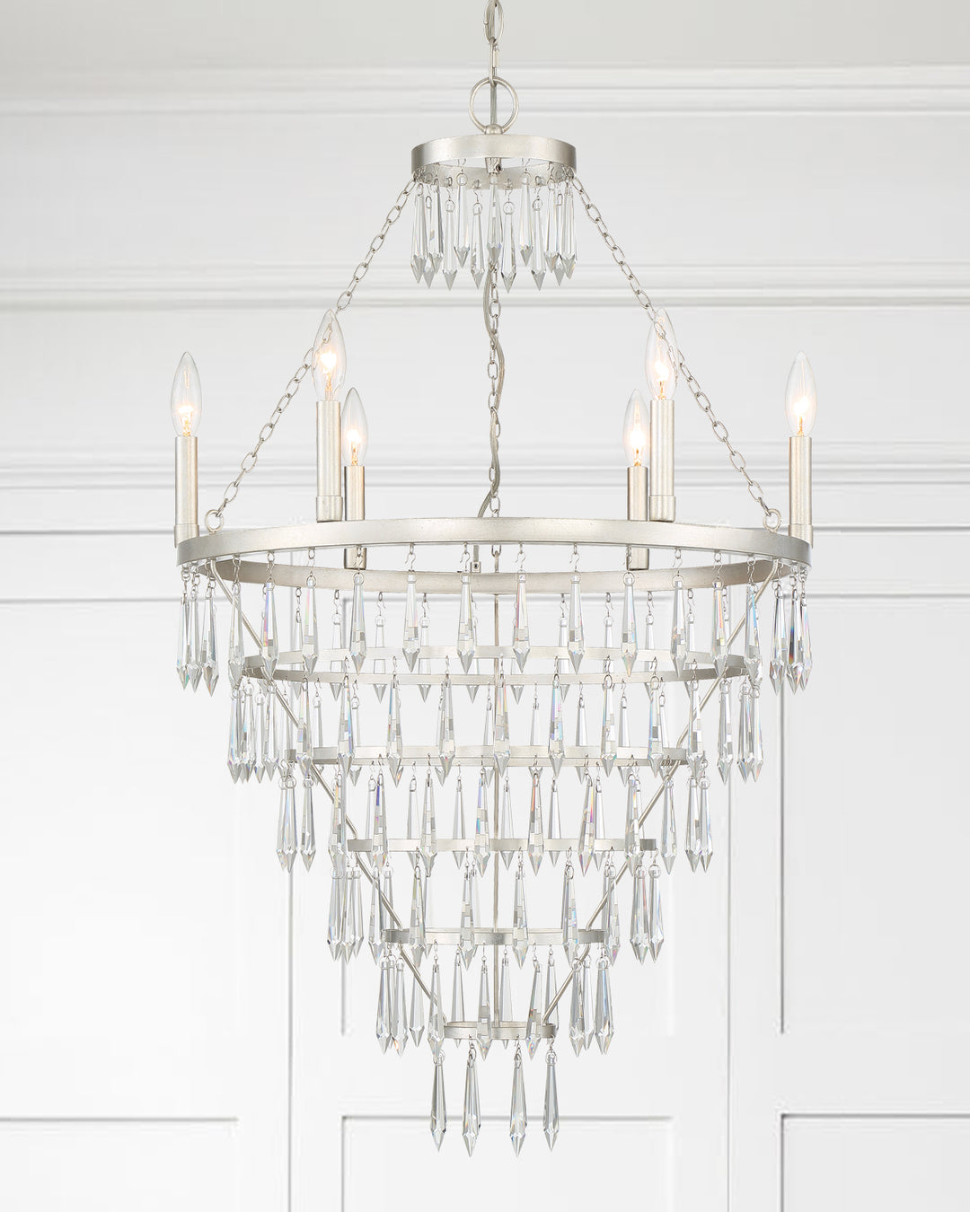 Crystorama - LUC-A9066-SA - Six Light Chandelier - Lucille - Antique Silver